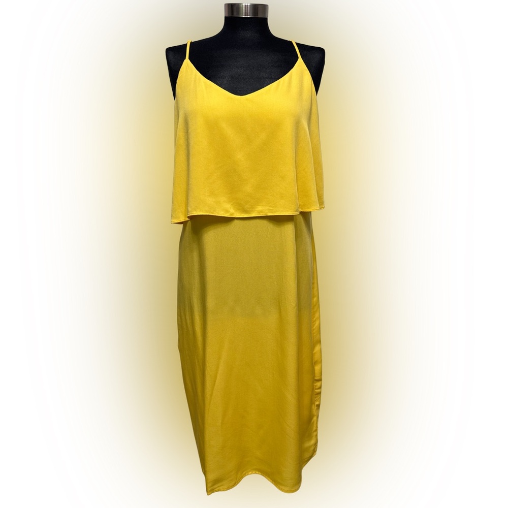 🌞 JustFab Yellow Midi Dress | Size Small | NWT